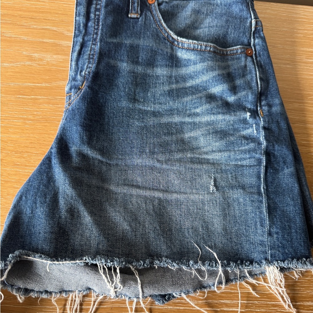 BUNDLE: MADEWELL 2 Pairs of High Rise Denim Shorts Cutoffs Frayed Hem Size 32 - Picture 10 of 13